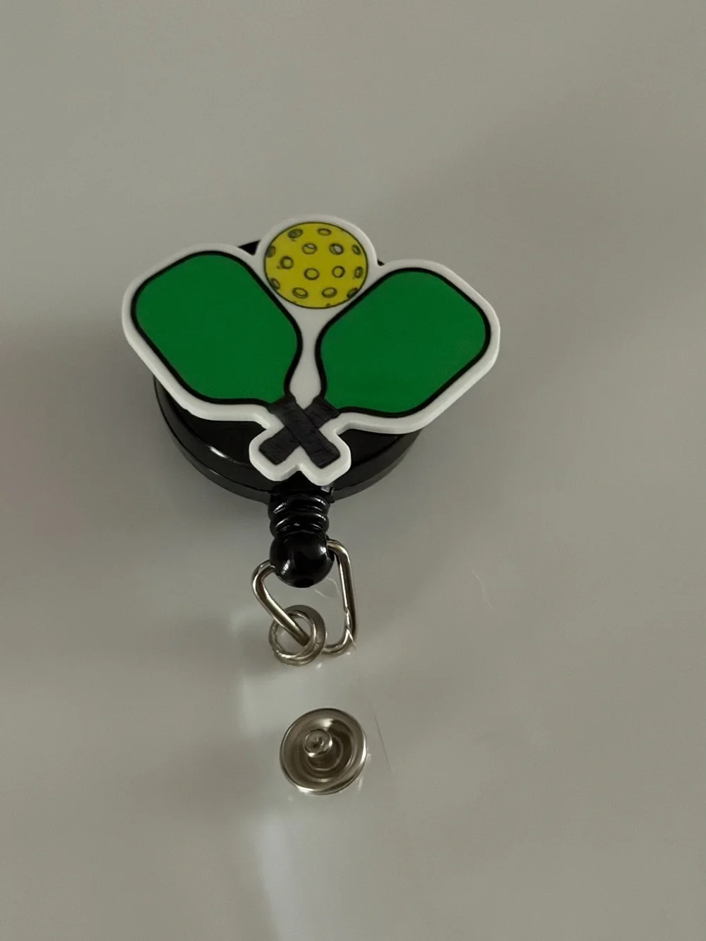 Green Pickleball Retractable Badge Reel